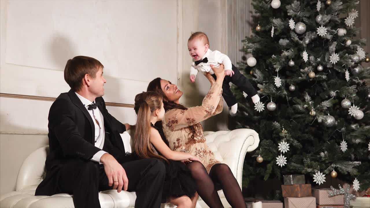 가족 크리스마스 초상화