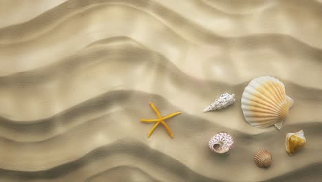 water caustics, seabed surface background with seashells