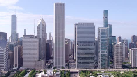 witness the hustle and bustle of chicago's business district with captivating drone footage.