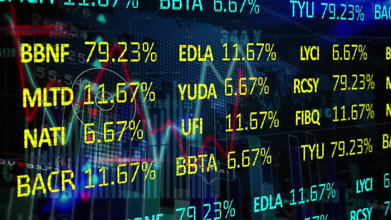 Animation of financial data processing over world map