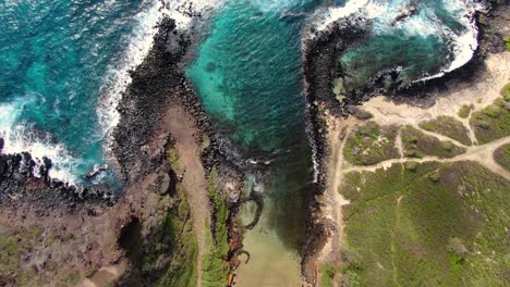birds-eye-view-of-a-beautiful-secret-hawaiian-beach