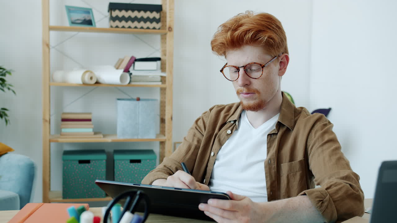 Man Working on Digital Art Tablet