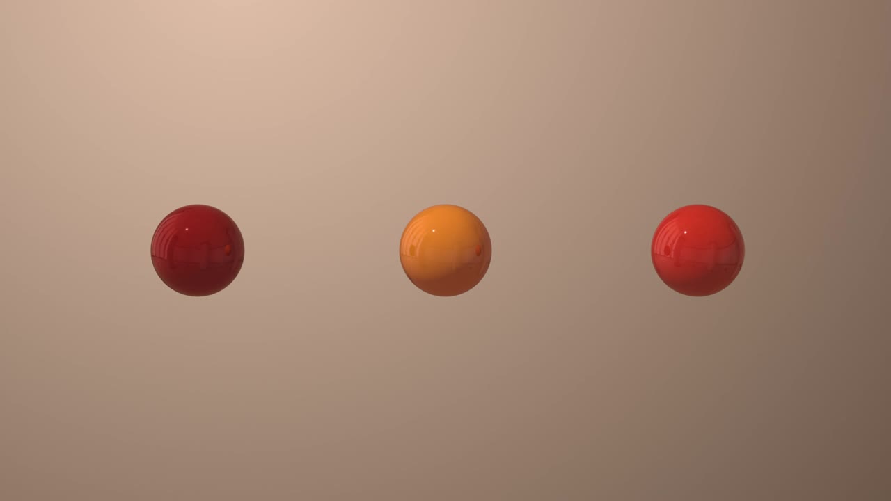 esferas rojas y naranjas explotando. animación 3d abstracta.