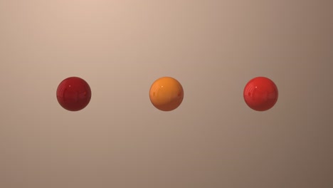 red and orange spheres exploding. abstract 3d animation.