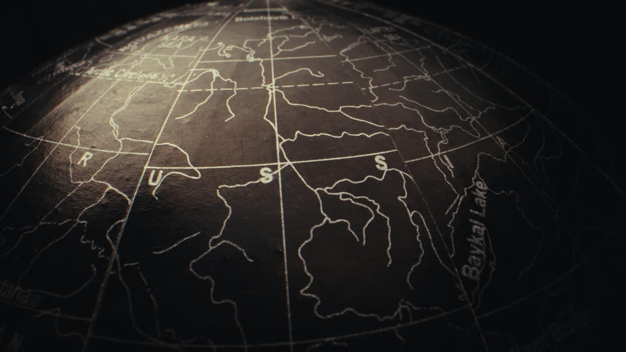 Close-up of a vintage world globe