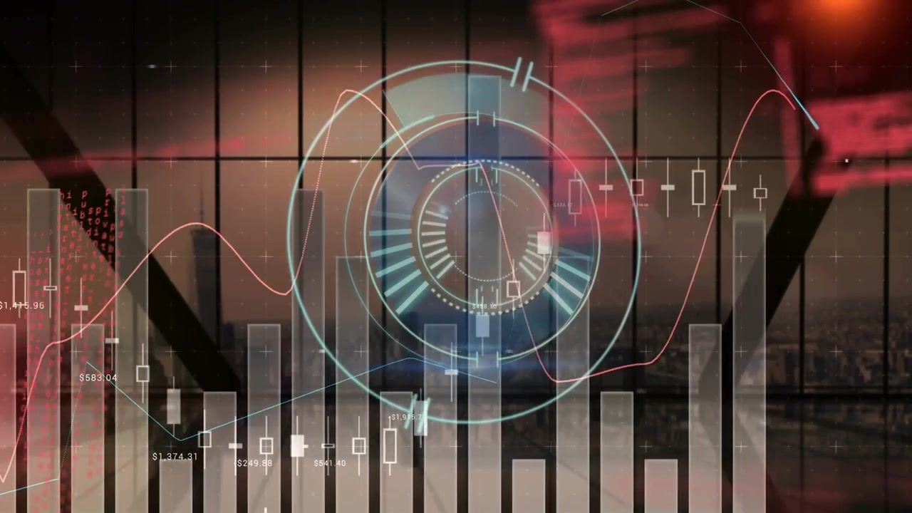 Animation of financial data processing over scope scanning