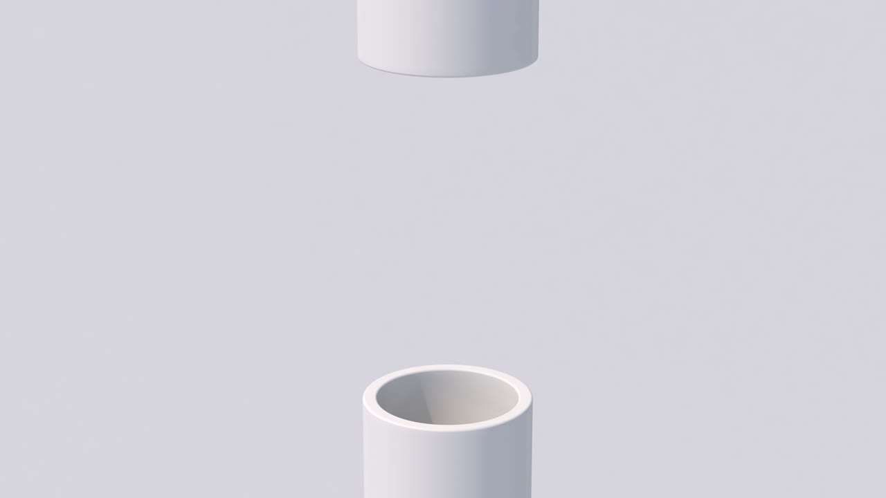 튜브에서 떨어지는 다채로운 공, 추상적인 애니메이션, 3d 렌더링