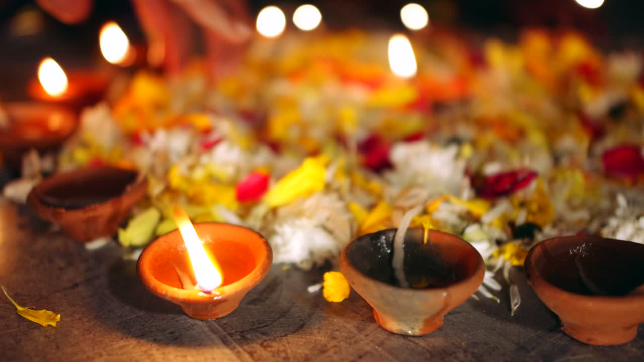 Friends family decoarting for Hindu festival of Diwali