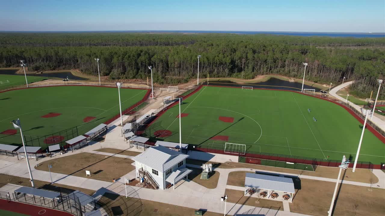 Aerial View Of Panama City Beach Sports Complex In Florida, United States.