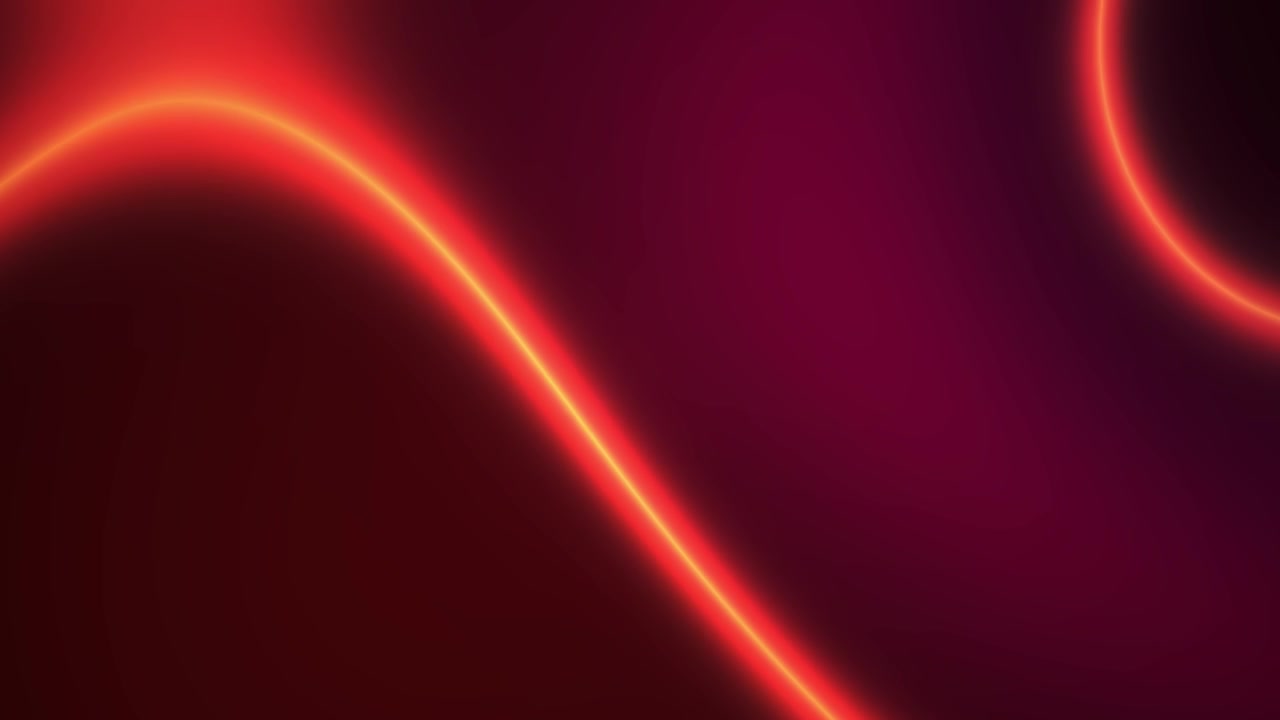 Dynamic Red and Orange Neon Glowing Lines Abstract Background