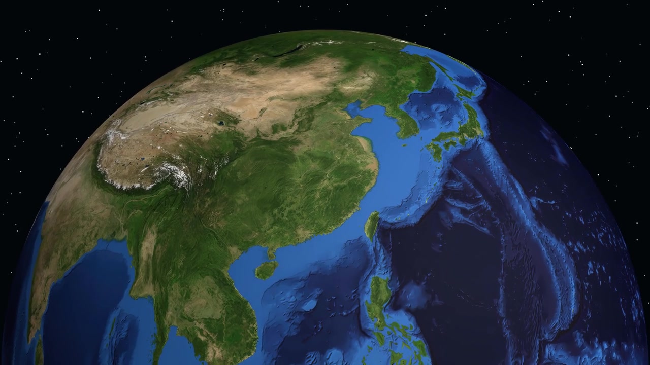 Globo digitale che zooma sulla città di Yueyang in Cina