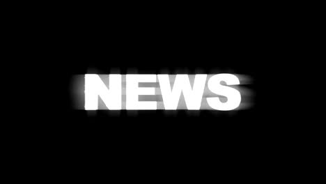 news glitch text animation (3 versions with alpha channel), old gaming console style, rendering, background, loop