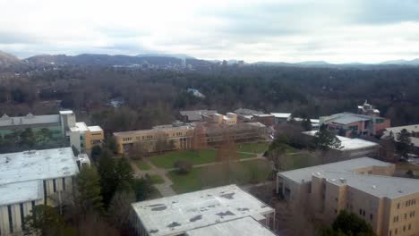 aerial push into university of north carolina at asheville campus