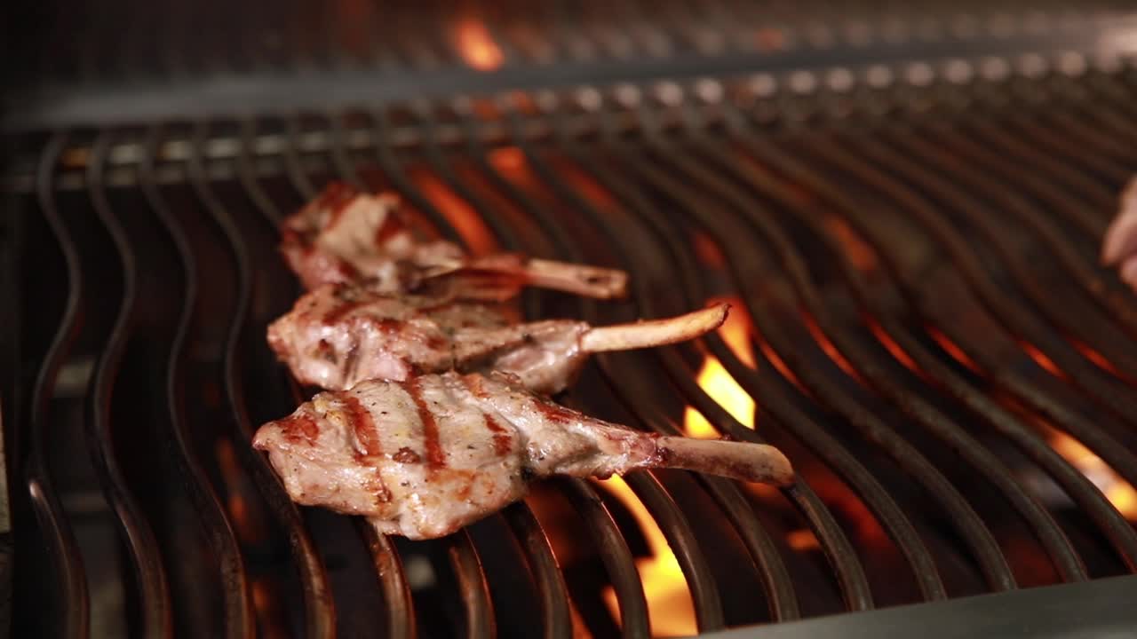 바베큐에 긴 양고기