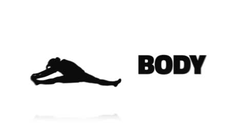 fitness buzzwords with silhouettes