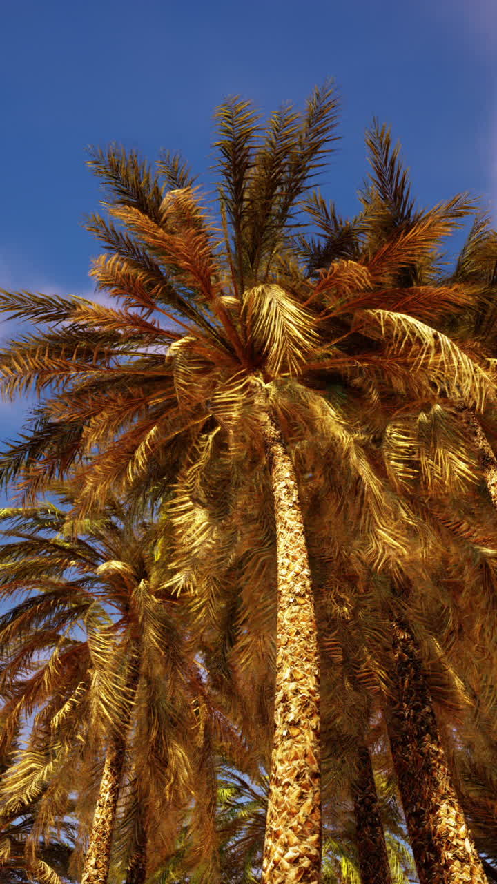 Palm Trees Under a Blue Sky