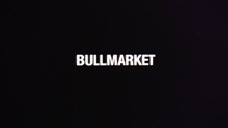 bull market title glitch with static noise background