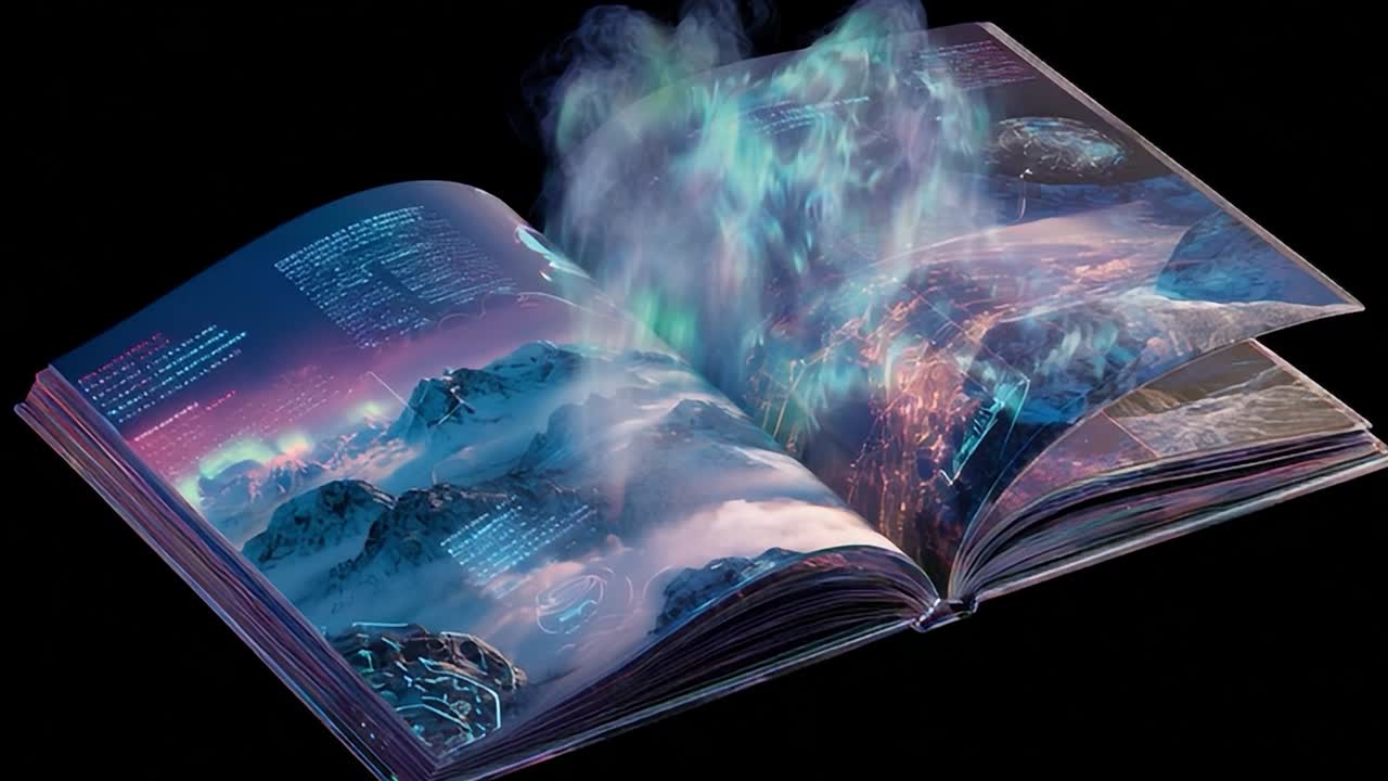 Splendida arte visiva che raffigura paesaggi fantasiosi ed elementi cosmici
