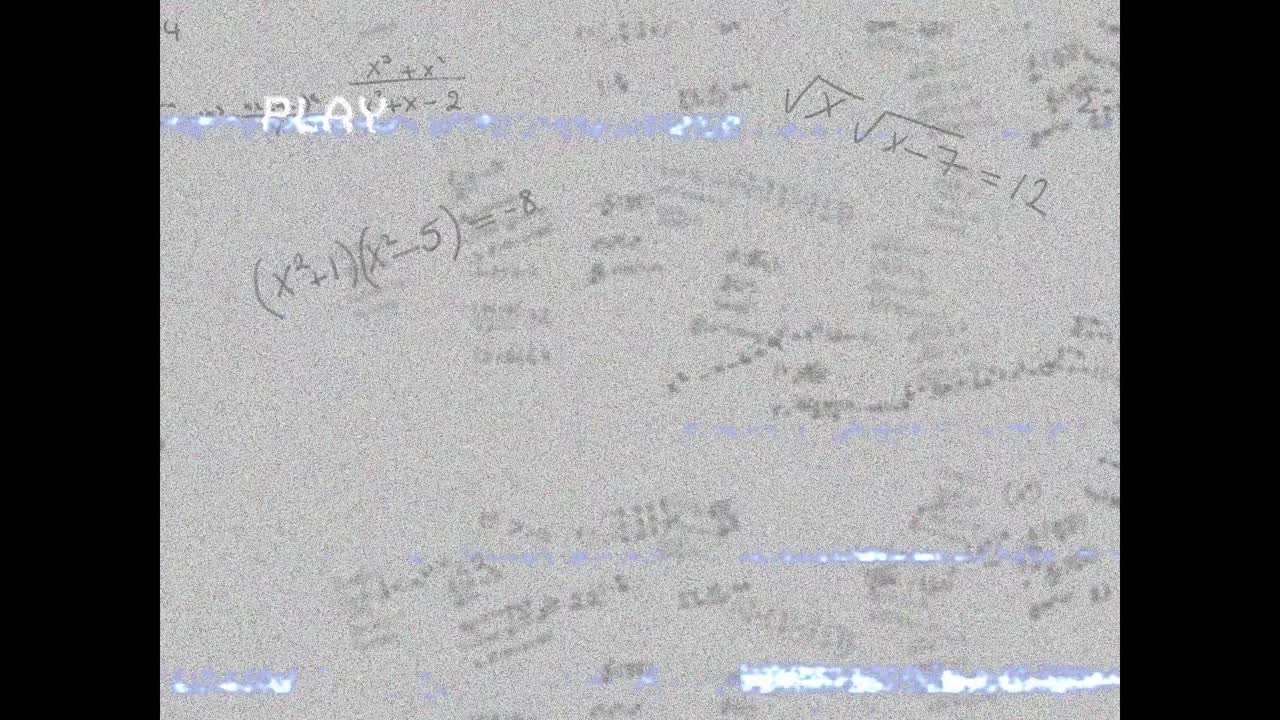 animación de la interfaz digital de juego en la pantalla con fallas y ecuaciones matemáticas