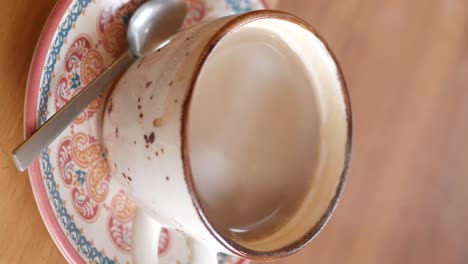 coffee in a decorative cup