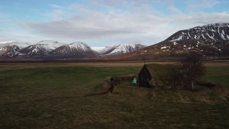 aerial view of grafarkirkja. oldest church in iceland