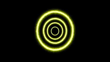 multiple neon circles forming and changing color against black background