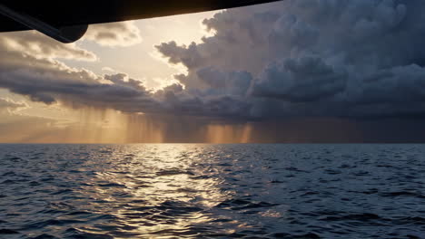 sunset storm at sea