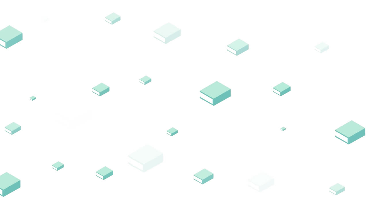 ⁇ 색 배경에 책과 학교 물건의 줄의 애니메이션