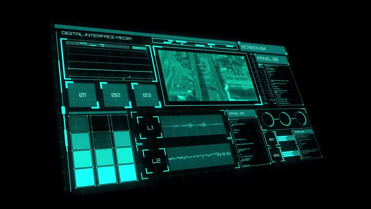 visualización de la interfaz digital futurista