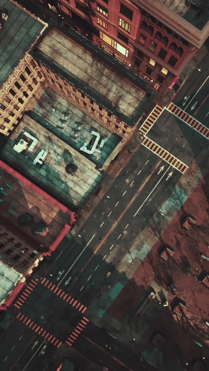 도시 거리 교차로 의 공중 사진