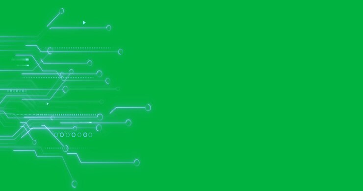 Animation of blue computer circuit elements on transparent background