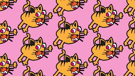 niños dibujando arte pop fondo sin costuras con tema de gato