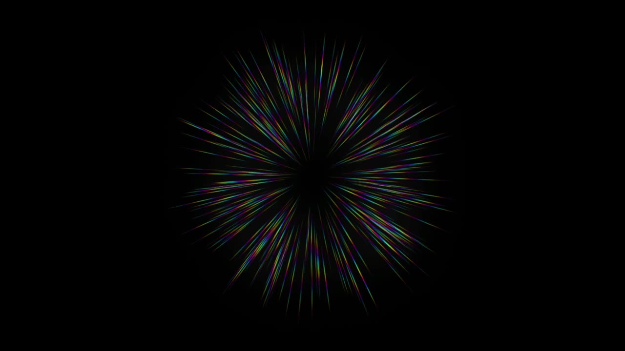 Animation colorful light leak isolate on black background.