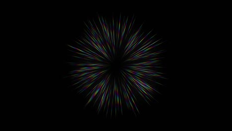 animación de fuga de luz colorida aislado en fondo negro.