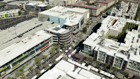 aerial view of a modern urban development with residential and commercial buildings