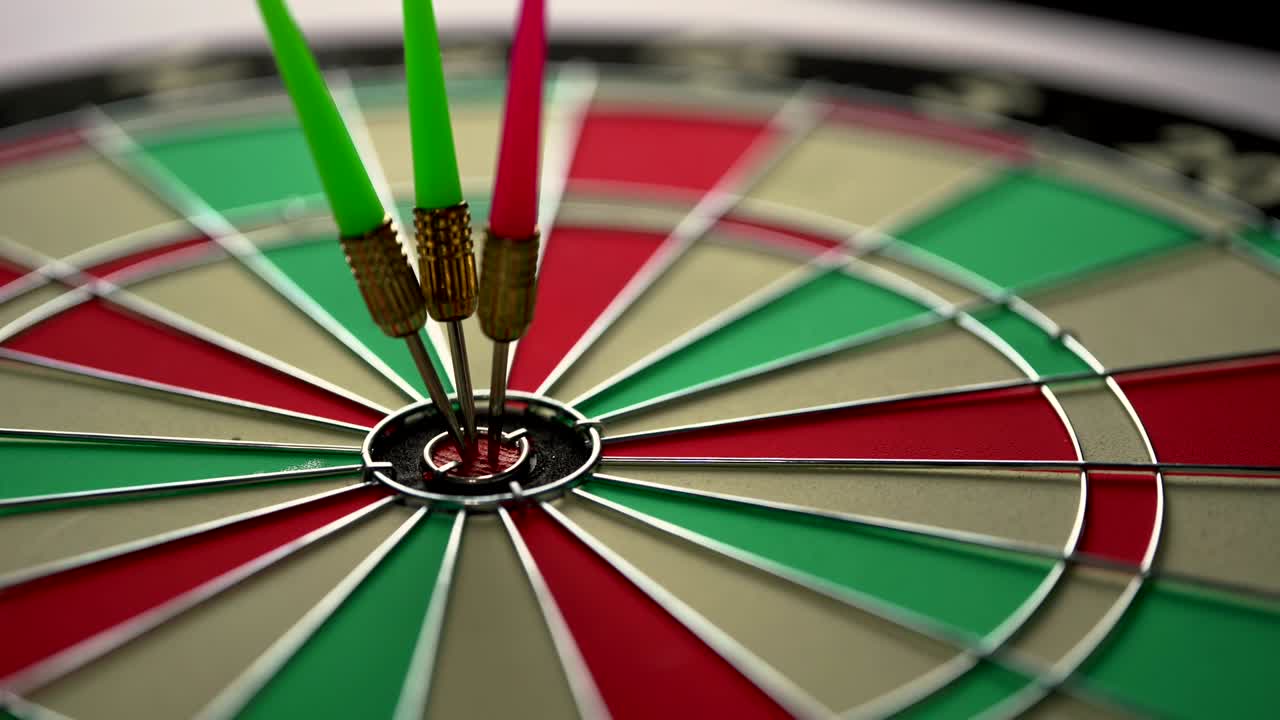 다트 보드의 클로즈업
