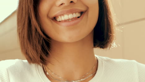 woman smiling close-up portrait