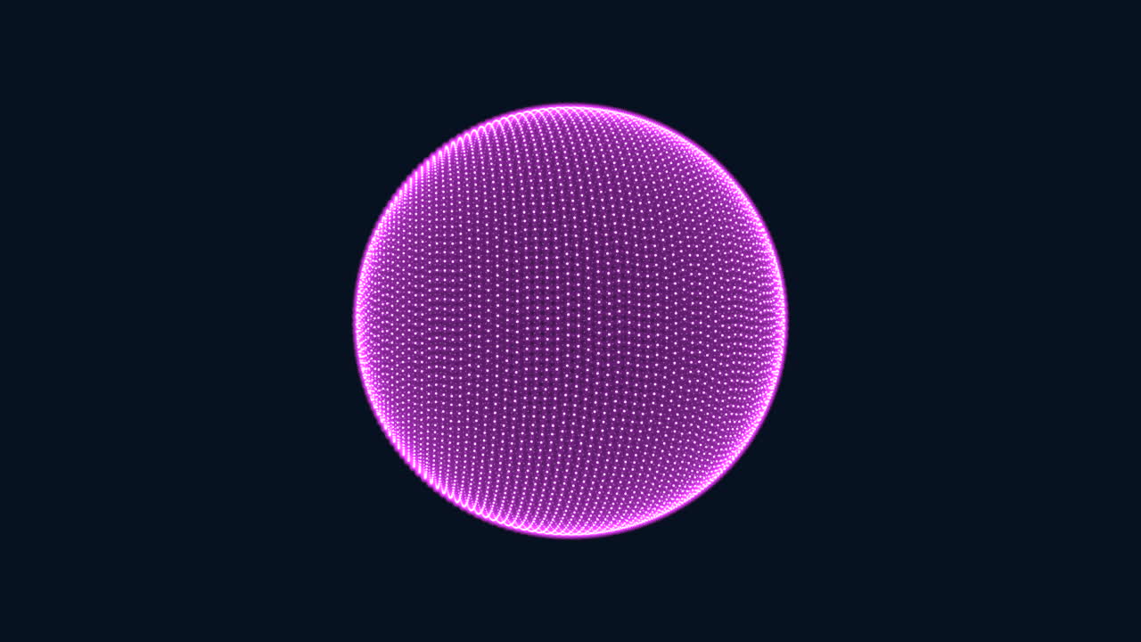 Fantasy liquid geometric sphere with neon connected glitters in dark galaxy