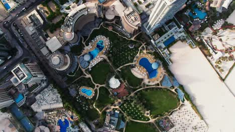 aerial view of a modern city resort complex