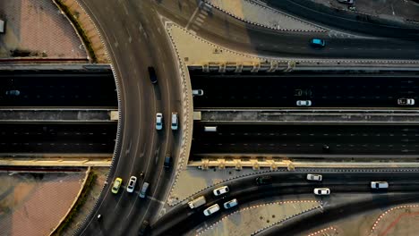 expressway top view, road traffic an important infrastructure in bangkok thailand.