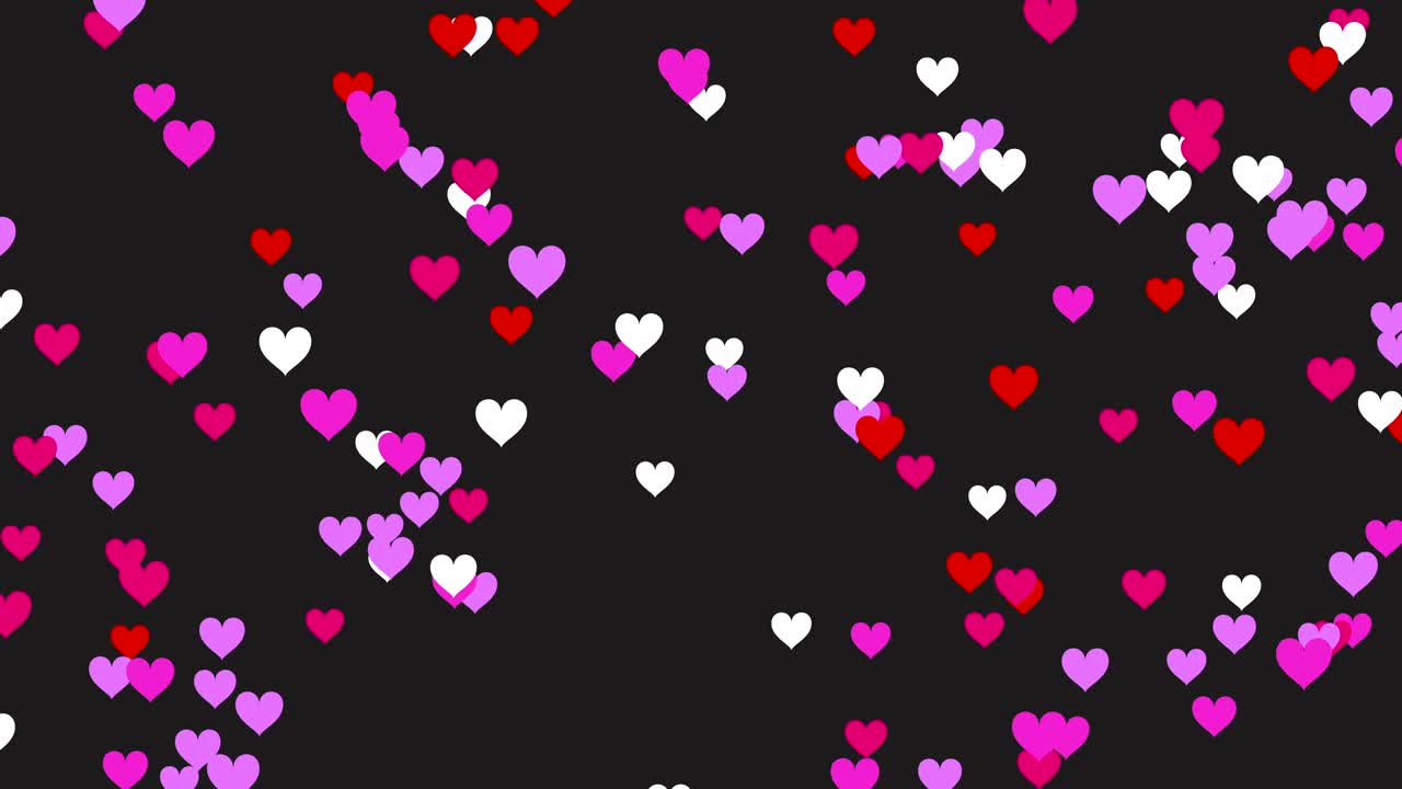 animación en forma de corazón de 4k moviéndose de derecha a izquierda con fondo gris para el día de san valentín. gráfico de movimiento y fondo. bucle sin costuras.