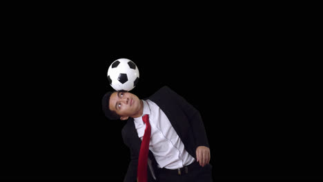 businessman head soccer