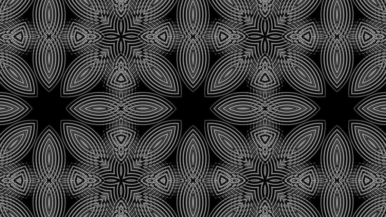 patrón geométrico línea monocromática animación de caleidoscopio