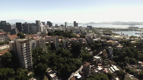 aerial view of rio de janeiro cityscape with favelas