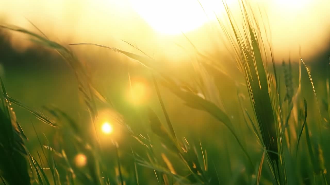 잔디 에 해가 지는 것