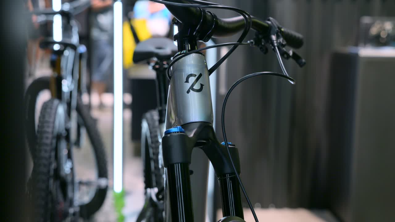 Close-up of an advanced e-bike on display at IFA Berlin, showcasing sleek design and cutting-edge technology
