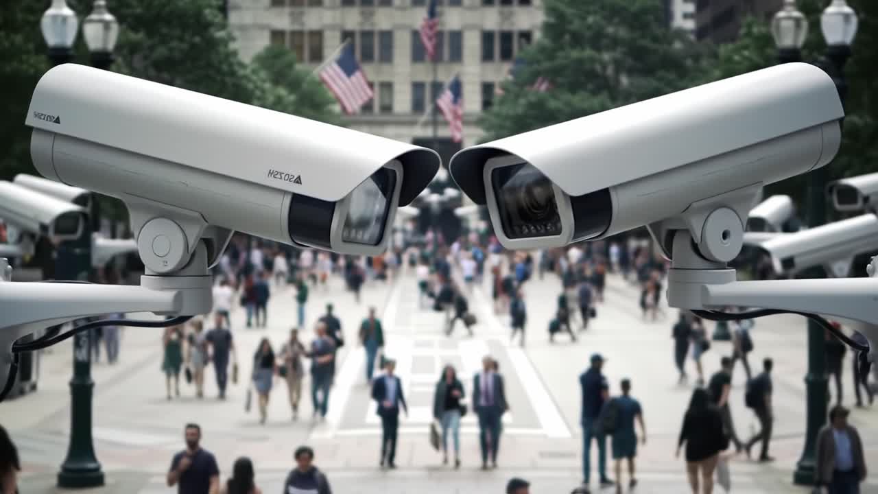 Surveillance Technology Observing Urban Public Space: A Dynamic View of Security Cameras Monitoring Foot Traffic Amidst City Life
