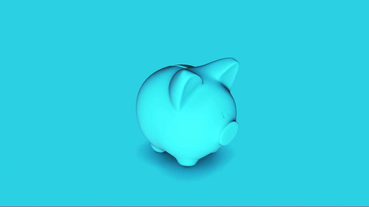 el cerdo azul de la caja de ahorros 4k