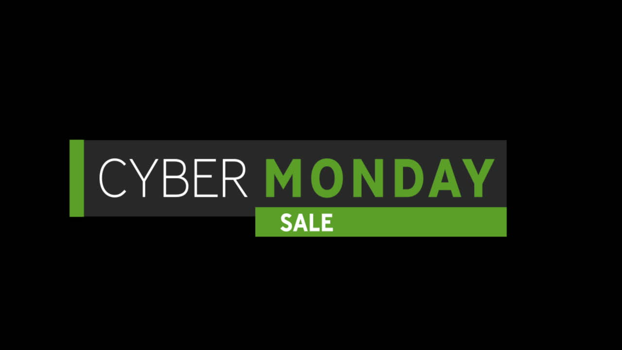 cinta gris con texto de cyber monday contra la pantalla verde