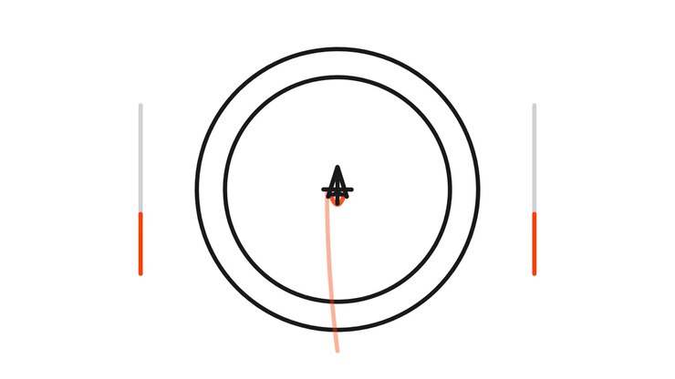 Animated Compass Needle Rotating to North Position